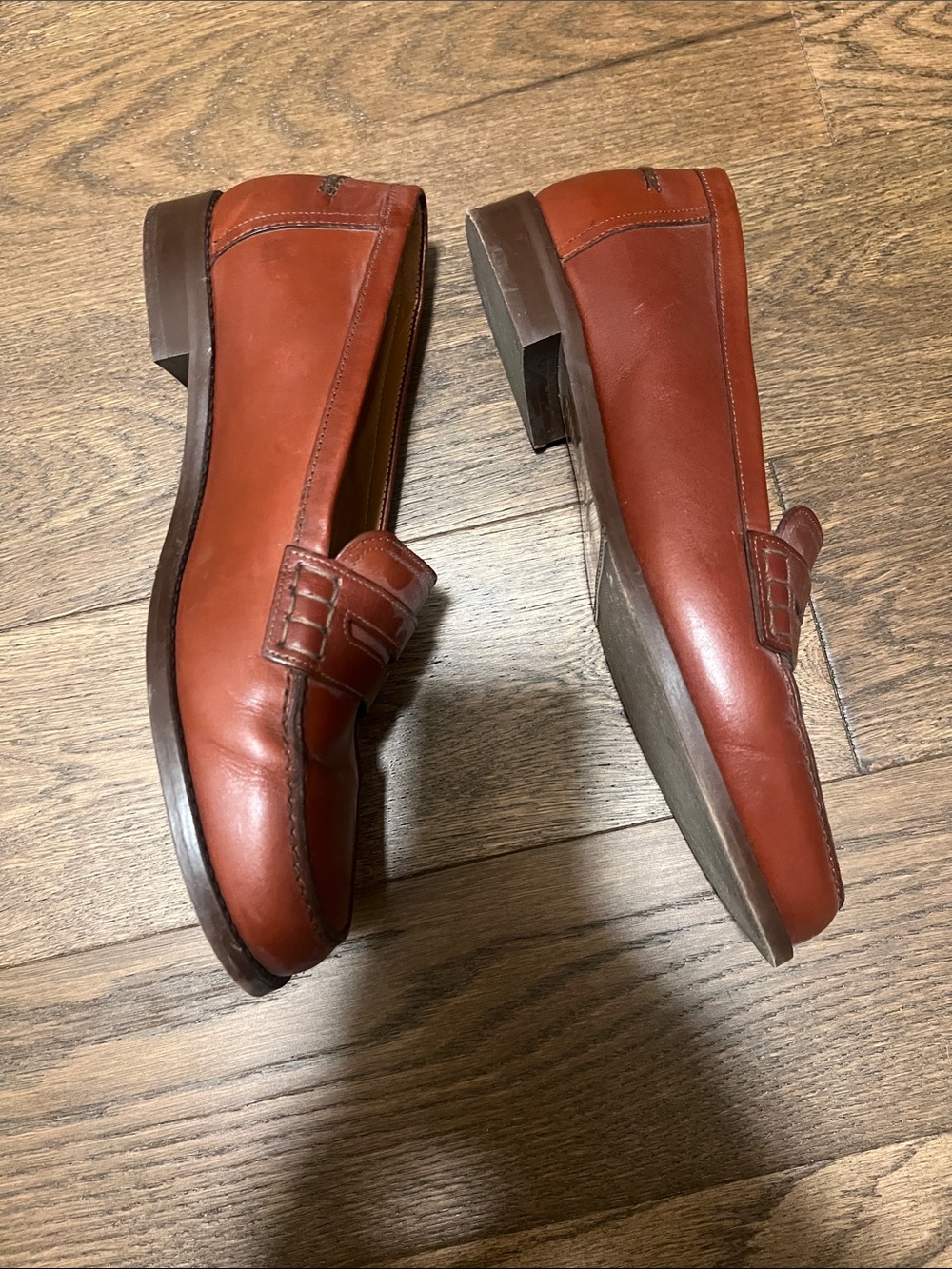 Sezane Chestnut Leather Loafers - Picture 4 of 5